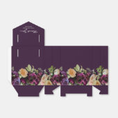 Paars donker Moody Elegant Floral Weddenschap Dank Bedankdoosjes (Uitgevouwen)