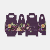 Paars donker Moody Elegant Floral Weddenschap Dank Bedankdoosjes (Uitgevouwen)