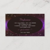 Paars donkerbruine glitter Stars universum Visitekaartje (Achterkant)