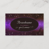 Paars donkerbruine glitter Stars universum Visitekaartje (Voorkant)