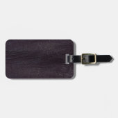 Paars donkerelegant stijlvol en stijlvol leder bagagelabel (Voorkant horizontaal)
