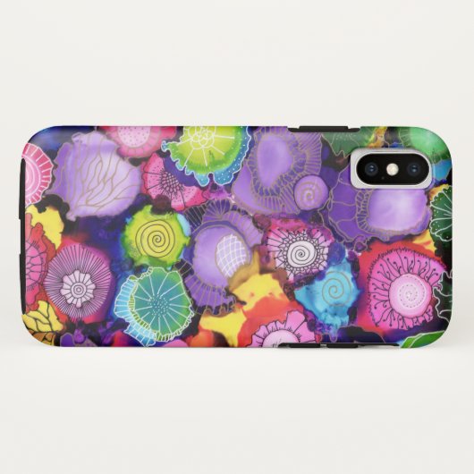 Paars Doodle Abstract iPhone Hoesje (Achterkant (horizontaal))