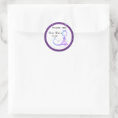*~* Paars draak Baby shower Dank je Ronde Sticker (Tas)