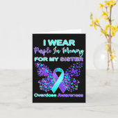 Paars dragen ter nagedachtenis aan mijn zus Overdo Kaart (Gele Bloem)