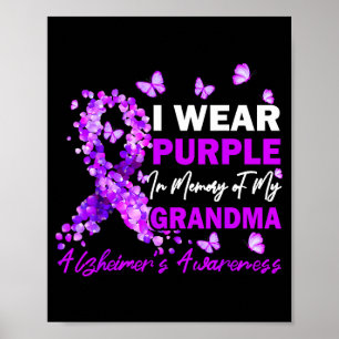 Paars dragen ter nagedachtenis aan oma alzheimer poster