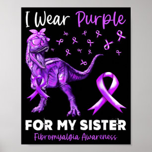 Paars dragen voor de bewustwording van fibromyalgi poster