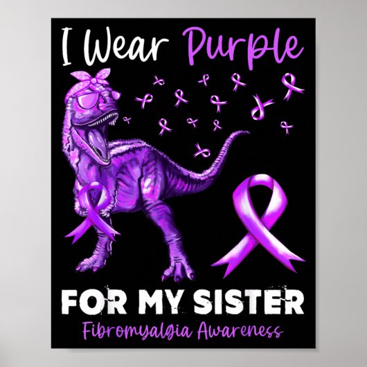 Paars dragen voor de bewustwording van fibromyalgi poster (Voorkant)