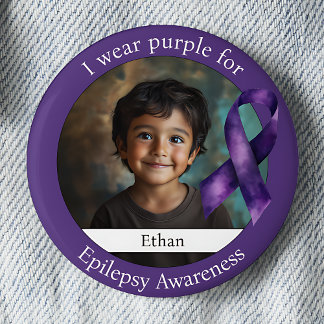 Paars dragen voor Epilepsiebewustzijn Foto Ronde Button 5,7 Cm