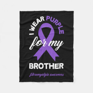 Paars dragen voor mijn broer Fibromyalgie bewustzi Fleece Deken