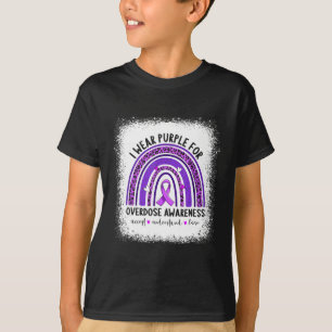Paars dragen voor overdoseren bewustzijn Boho rege T-shirt