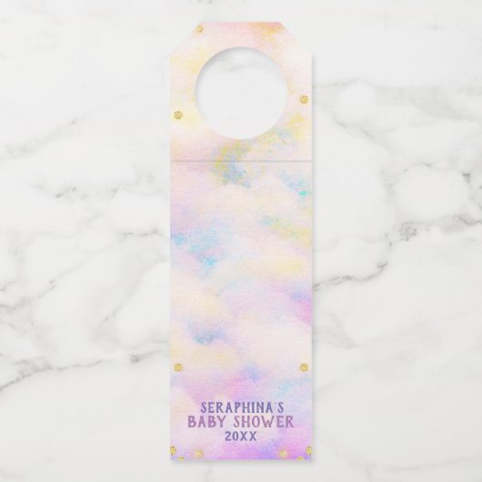 Paars dragon Baby shower flesjes Labels (Achterkant)