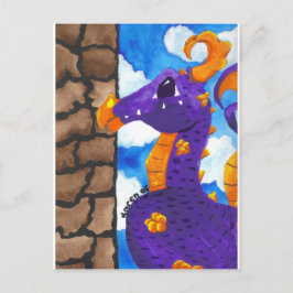 Paars dragon Briefkaart