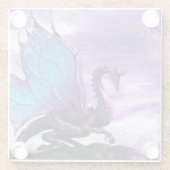 Paars dragon Glass Onderzetter (Achterkant)