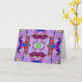 Paars dragon Wenskaart Kaart (Gele Bloem)