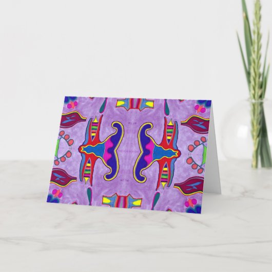 Paars dragon Wenskaart Kaart (Voorkant)