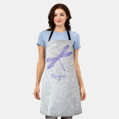 Paars Dragonfly aangepast Schort voor alles-over a (Gedragen)