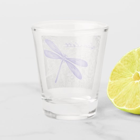 Paars Dragonfly - Gepersonaliseerd heet glas (Achterkant)