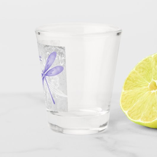 Paars Dragonfly - Gepersonaliseerd heet glas (Rechts)