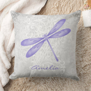 Paars Dragonfly Gepersonaliseerd Sierkussen