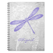Paars Dragonfly Gepersonaliseerd Spiraal Notitiebo Notitieboek (Voorkant)