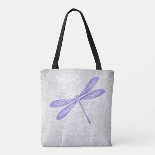 Paars Dragonfly Gepersonaliseerd Tas (Achterkant)