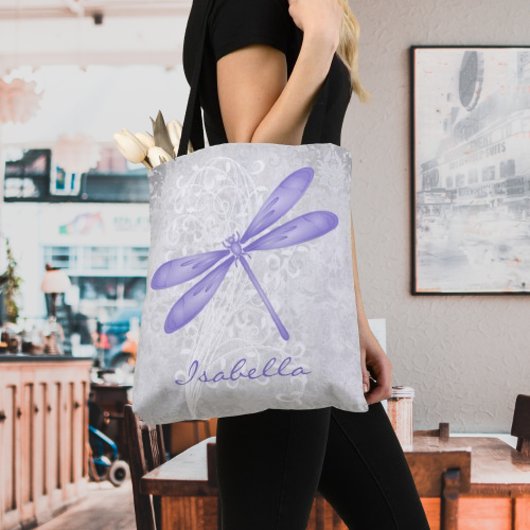 Paars Dragonfly Gepersonaliseerd Tas