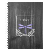 Paars Dragonfly Rustic Gepersonaliseerd Notitieboe Notitieboek (Voorkant)