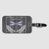 Paars dragonfly Rustisch Bagagelabel (Voorkant (horizontaal))