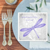 Paars Dragonfly Vrijgezellenfeest Napkin Servet
