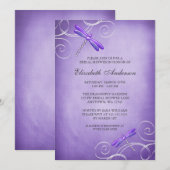 Paars Dragonfly zwaait Vrijgezellenfeest Kaart (Voorkant / Achterkant)