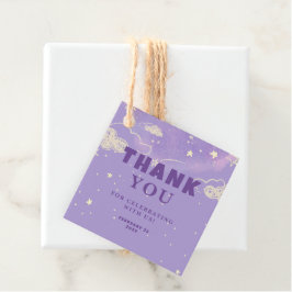 Paars Dream Baby shower Dank u Bedankjes Labels