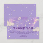 Paars Dream Baby shower Dank u Bedankkaart (Voorkant / Achterkant)