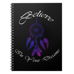 paars Dream Catcher, aangepast citaat inspireert Notitieboek
