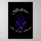  paars Dream Catcher inspirerend citaat Poster (Voorkant)