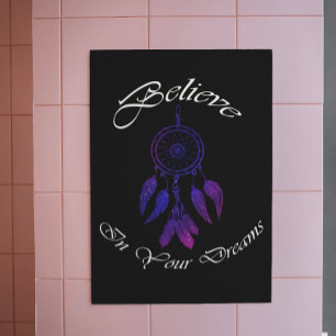 paars Dream Catcher inspirerend citaat Poster