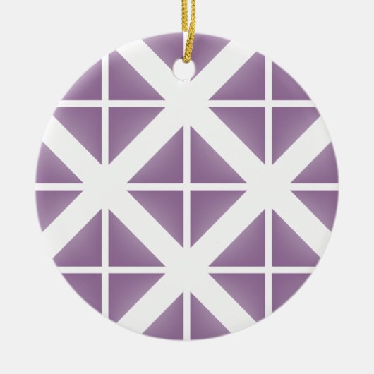 Paars driehoekspatroon keramisch ornament (Voorkant)