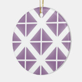 Paars driehoekspatroon keramisch ornament (Links)