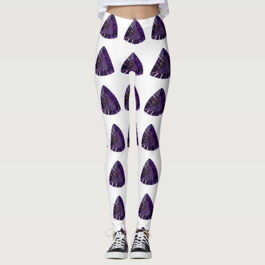 Paars driehoekspatroon leggings (Voorkant)