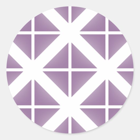 Paars driehoekspatroon ronde sticker (Voorkant)
