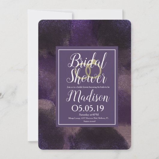 Paars dromen Abstract Splash-Vrijgezellenfeest Kaart (Voorkant)