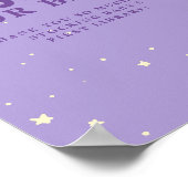 Paars droomboek voor Baby shower Poster (Hoek)