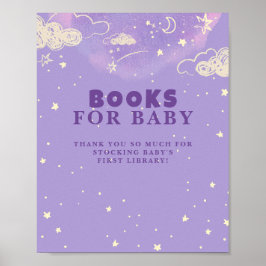 Paars droomboek voor Baby shower Poster