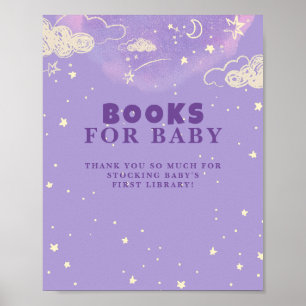 Paars droomboek voor Baby shower Poster