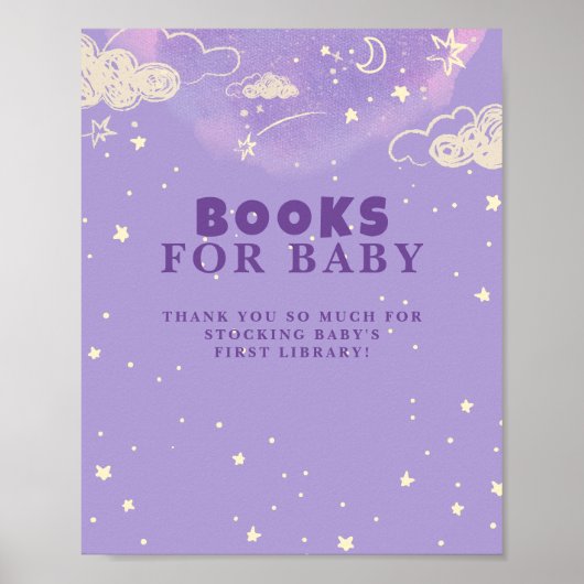 Paars droomboek voor Baby shower Poster (Voorkant)