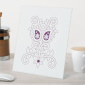 Paars, druiven, honingbloem, decoratief reclamebord met voetstuk (Insitu)