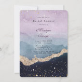 Paars-Dusty Blue-Agate Gold-Vrijgezellenfeest Kaart (Voorkant)