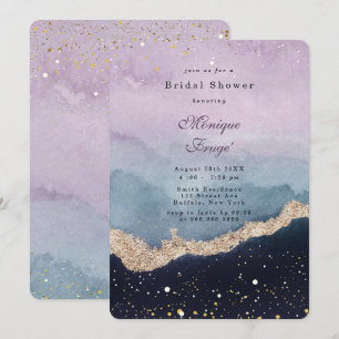 Paars-Dusty Blue-Agate Gold-Vrijgezellenfeest Kaart