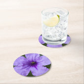 Paars Dwarf Mexican Petunia Ronde Kartonnen Onderzetter (Insitu)