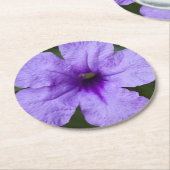 Paars Dwarf Mexican Petunia Ronde Kartonnen Onderzetter (Gebogen)