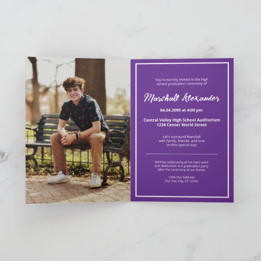 Paars Edgy Abstract Torn Foto Afstuderen (Binnen)